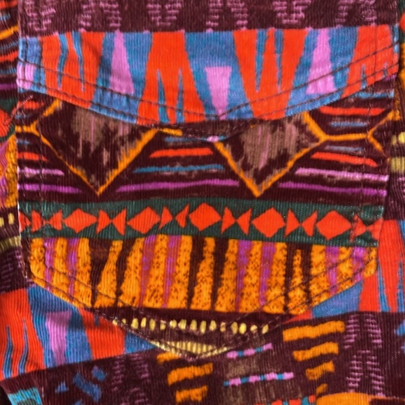 Free people bellbottoms Aztec corduroy velvet stretch pull on pants size… - Picture 10 of 11